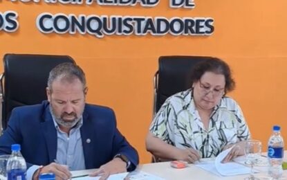 La Municipalidad de Los Conquistadores firmo un convenio con Sidecreer que beneficiara a los empleados municipales.